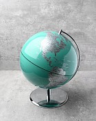 World Globe Teal Finish  9.5" Diameter x 12"