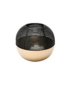 Wire Top Brushed Gold Ball Tealight  7" Diameter x 5.5"