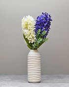 Hive White Ceramic Vase 8"