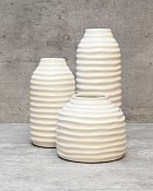 Hive White Ceramic Vase 8"