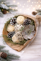 Rustic bouquet with winter accents