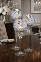 Elegant candlelight on a dining table