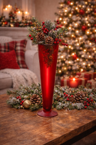 Vase festif sur table en bois