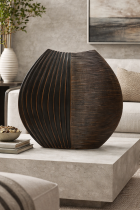 Sculptural vase in modern living room