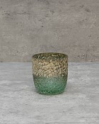 Textured Green Textured Green Metallic Lustre Glass 3"H