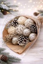 Rustic bouquet with silver accents