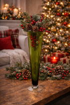 Vase of festive cheer and greenery