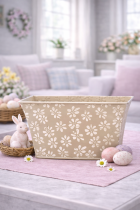 Pastel spring decor in a cozy living room