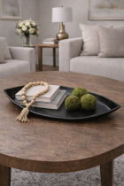 Elegant living room vignette with tray