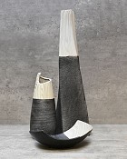 Deco Ceramic Black/White Vase 23"