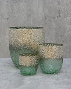 Textured Green Textured Green Metallic Lustre Glass 3"H