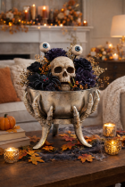 Automn decor with spooky centerpiece