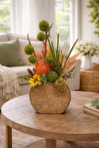 Rustic blooms on a wooden table