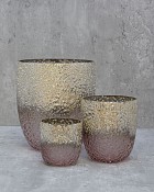 Textured Pink Metallic Lustre Glass 4.5"H
