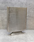 Etched Flat Vase - Pewter Finish 13"H