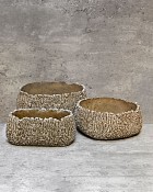 Igneous Sand Coloured Mosaic Container 8" x 18.5" x 6"