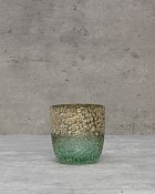 Textured Green Metallic Lustre Glass 3"H