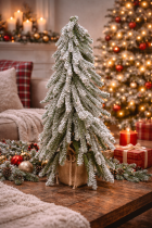 Frosted tree and festive warmth