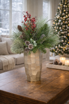 Harmonious holiday floral arrangement by window