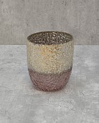 Textured Pink Metallic Lustre Glass 4.5"H