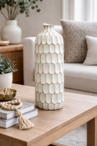 Textured vase with elegant decor