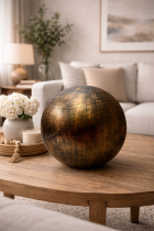 Decorative sphere on wooden table