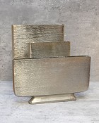 Etched Flat Vase - Pewter Finish 13"H