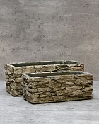 Rectangular Stone Wall Planter - Small 3"H