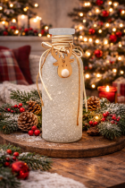 Frosted holiday charm with reindeer ornament