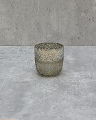 Textured Smoke Metallic Lustre Glass 3"H