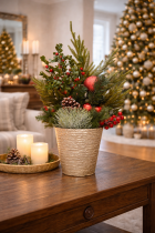 Fête de Noël sur table en bois