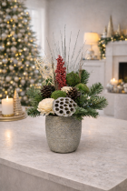 Décoration florale de Noël scintillante