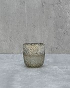 Textured Smoke Metallic Lustre Glass 3"H