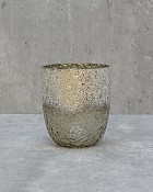 Textured Smoke Metallic Lustre Glass 4.5"H