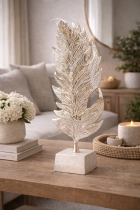 Feathered elegance in soft neutrals