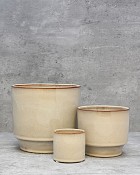 Beige Stepped Planter - Small 4.5"H