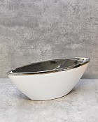 Silver Trim Elongated Bowl 15.5"L