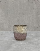 Textured Pink Metallic Lustre Glass 3"H