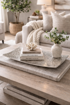 Serene living room with natural accents