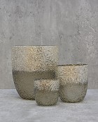 Textured Smoke Metallic Lustre Glass 3"H
