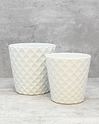 Tapered Diamond Patterned Planter 6.25"H