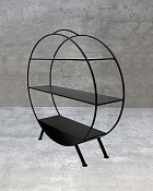 Round Metal Standing Shelf 19.75" x 22" Black