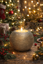 Décor festif autour de la bougie