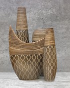 Deco Ceramic Brown/Gold Vase 16.5"