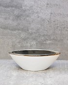 Silver Trim Elongated Bowl 15.5"L