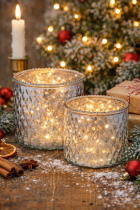 Festive holiday glow with candlelight