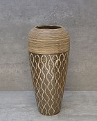 Deco Ceramic Brown/Gold Vase 16.5"
