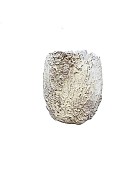 Ceramic Fossil Planter White 6"