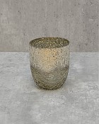 Textured Smoke Metallic Lustre Glass 4.5"H