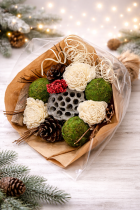 Rustic floral bouquet in kraft wrapping